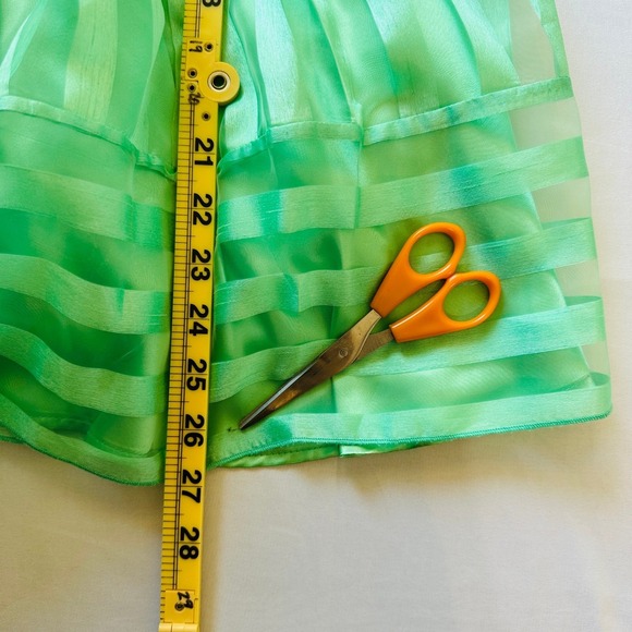 Vintage Betsey Johnson Silk Strapless Mini Dress 6 Green Silk Party Cocktail Y2K - Picture 6 of 13